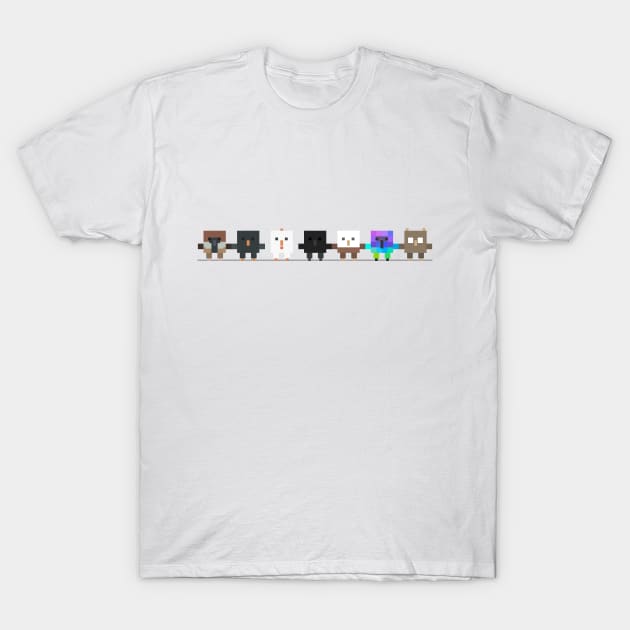 Birds cube retro pixel T-Shirt by Roningasadesign